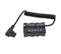 Dummy Battery Power Adapter, D TAP to Double Sided NP F LED Display Coiled Power Cable for NP F550 F750 F970 Batteries