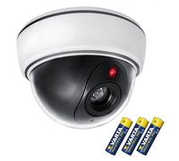 Dummy Camera CCTV Security Fake ABS Wall Ceiling Mount LED Red Light+ 3x battery