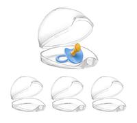 Dummy Case, 4Pcs Transparent Pacifier Case Soother Pod Storage Box, BPA Free Nipple Shield Case for Travel and Home