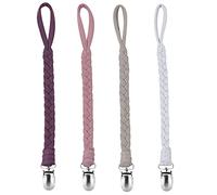 Dummy Chain Cotton Dummy Strap Girls and Boys Dummy Chain Clips for Bibs Triangular Scarf Teat 4 Pieces (Orange)