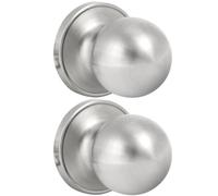 Dummy Door Knobs Keyless Closet Door Knobs Dummy Door Handle, Exterior/Interior Door Knob, Individual Non-Turning Dummy Door Knob Single Side, Satin Nickel, 2 Pack