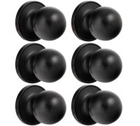 Dummy Door Knobs Keyless Closet Door Knobs Dummy Door Handle, Exterior/Interior Door Knob, Individual Non-Turning Dummy Door Knob Single Side, Matte Black, 6 Pack