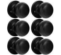 Dummy Door Knobs Keyless Closet Door Knobs Dummy Door Handle, Individual Non-Turning Dummy Door Knob Single Side, Exterior/Interior Door Knob, Matte Black, 6 Pack