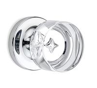 Dummy Round Crystal Door Knobs Polished Chrome Round Rosette