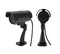 Dummy Security Camera False CCTV-Simulated Monitoring Safety Camera with Realistic Red Flashing Warning Light
