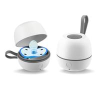Dummy Steriliser, Portable UV Steriliser for Pacifier, 99.99% Cleaned in 3 Mins USB Rechargeable Mini Baby Pacifier Sanitizer for Travel, Home, Nursery (White(7cm))
