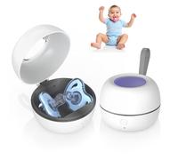 Dummy Steriliser, Portable UV Steriliser for Pacifier, 99.99% Cleaned in 3 Mins USB Rechargeable Mini Baby Pacifier Sanitizer for Travel, Home, Nursery (White(10cm))
