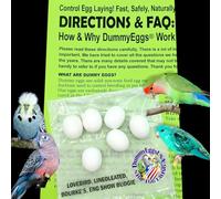 DummyEggsⓇ USA. 6 Lovebird Dummy Eggs. Stop Laying! Realistic Plastic Fake Bird Eggs. Perfect for Lovebird, Lineoleated, Eng Budgie. Non-Toxic Solid Premium White Plastic 7/8" x 3/4" Laid in USA!