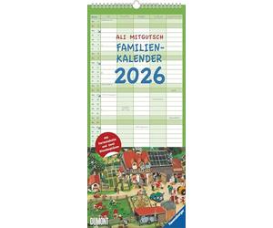 DUMONT - Ali Mitgutsch Family Calendar 2026 - Wall Calendar 22 x 50 cm - Family Planner with 5 Columns & Hidden Objects of the Children's Book Classic: With Holiday Chart and Two Timetables