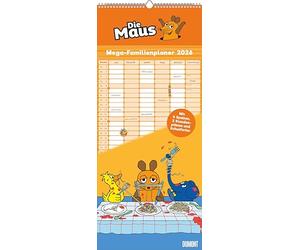DUMONT - Die Maus Megaplaner 2026 - XXL Mega Family Planner 30 x 70 cm with 6 Columns, Timetables & Holiday Chart: For Sending with the Mouse