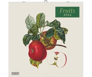 DUMONT - Fruits 2026 - Brochure Wall Calendar 30 x 30 cm with Historical Fruit Illustrations by Pierre Antoine Poiteau, Retro Decoration for Kitchen & Dining Room