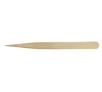 Dumont Precision Tweezers for Watchmaking, Shape No.1, Matte Brass Coated with Golden Flash, Anti-Magnetic