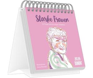 DUMONT - Strong Women 2026 - Desk Calendar 17 x 16 cm with 53 Illustrations by Anna Marshall & Motivational Quotes, Inspirational Stand-up Calendar: 53 Women and Their Smart Thoughts