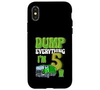 Dump Everything I'm 5 Year Old Garbage Truck 5th Birthday Case for iPhone X/XS