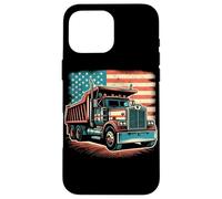 Dump Truck Driver American Flag Trucker Vintage Men Women Case for iPhone 16 Pro Max