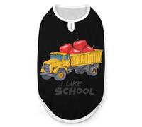 Dump Truck I LIKE School Dog Shirts Sleeveless T-Shirt Pet Tank Top Soft Summer Vests Clothes for Dogs And Cat XL
