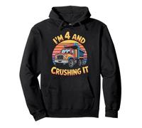 Dump Truck Im 4 And Crushing It 4th Birthday Pullover Hoodie