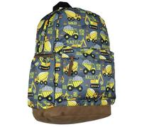 Dump Trucks 16" Backpack Construction Vehicles Travel School Book Bag for Daily Use, Grey, One Size