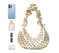 Dumpling Bag for Women | with Zipper Soft Large Capacity Stylish | Dot Tote Purse Shoulder Bag,for Phone Wallet Cosmetics Commuting Work Travel, Champagne, Refer to description