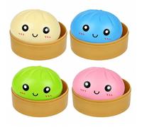 Dumpling Bao Squishy Toy, 4Pcs Giant Mystery Squishy Bao Dumpling Fidget Toys, Kawaii Dumplings Squishies Sensory Toys for Adults Kids, Blind Box Stress Balls for Anxiety Relief