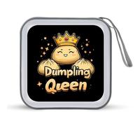Dumpling Cute Queen CD Case Portable Storage Bag Waterproof Holds 40 DVDs for Home Office Travel