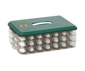 Dumpling freezer storage container, kitchen storage box, dessert pastry storage, freezer kitchen storage structure, food organisation system, preservation concept, modular architecture unit