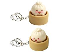 Dumpling Keyring, Squishy Keychain, 2pcs Mini D-umplings Keychain Set, D-umplings, Stress Relief Gifts, Mini Du-mpling Squeeze For Desk Decor For Office School Travel