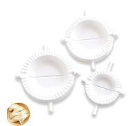 Dumpling Maker Press Set, 3 Piece Dumpling Press Mould for Homemade Dumplings, Ravioli Maker Mould, Pastry Mould Press Tool for Gyoza, Meat Pies, Empanadas & Stuffed Pasta (White)
