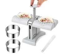 Dumpling Maker Press with 1* Stuffing Spoon/2* Dough Cutter 3.3 in, Large Household Double Head Automatic Dumpling Maker Mould, Dumpling Press for Dumpling Wrapper Dough Stamp Cutter Pastry Pie Making