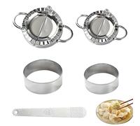 Dumpling Maker Set, 5 Pcs Stainless Steel Dumpling Mould, Empanada Press, Meatpie Dough Cutter for Ravioli Pastry Empanadas