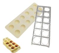 Dumpling Moulds - Pasta Maker - Authentic Extra Large Square Tray and Press with 12 Cavities, Multifunctional Pasta Making Kit for Italian Dumplings, Dumplings