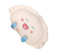 Dumpling Pillow Plush - Cute Squishy Food Toy, Kawaiis Stuffed Bun | Medium Size Cozy Throw With Smile Face Feature, snugglyss Nap Cushion For Couch Bedroom Floor Playroom Office Fun Gift