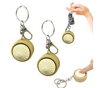 Dumpling-Shaped Keyboard Fidget Keychain - Crisp Sound & Creamy Feel, Stress Relief Clicker Toy for Adults, Quiet Anxiety Relief at Work Travel Home (2pcs)