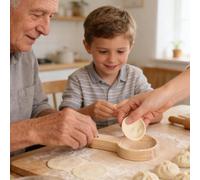 Dumpling Skin Presser | Wooden Handheld Mold - Dough Presser for Dumpling Wrappers - for Home Kitchen Restaurant Pie Bun Pastries Dessert Cooking Women Beginners Cooks