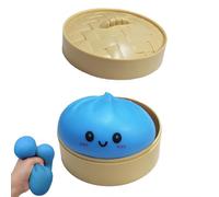 Dumpling Squeeze Toy, Mega Rainbow Dumplings, Cute Anxiety Relief Fidget Toy, Cute Desktop Decoration & Surprise Gift for Kids Teens Adults (Blue)