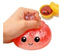 Dumpling Squishies, Glitter Dumpling Mystery Box, 2026 Upgraded Dumplings Stress Balls Fidget Sensory Balls, Squeeze Dough Ball Stress Relief Hand with Food Steamer, Relaxation Gift (Glitter Red)