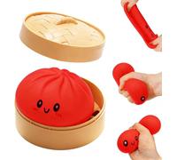 Dumpling Squishies, Glitter Dumpling Mystery Box, Colorful Dumplings Stress Balls Fidget Sensory Toy, Easter Basket Stuffers, Stocking Stuffers with Food Steamer Stretchy Desk Toys
