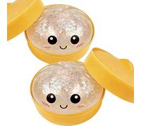 Dumpling Squishies, Glitter Dumpling Mystery Box, Colorful Dumplings Stress Balls Fidget Sensory Toy, Easter Basket Stuffers with Food Steamer Stretchy Desk Toys (2pcs-G)