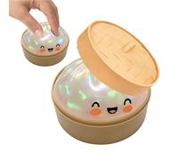 Dumpling Squishies, Glitter Dumpling Mystery Box, Colorful Dumplings Stress Balls Fidget Sensory Toy, Easter Basket Stuffers, Stocking Stuffers with Food Steamer (Pearl)