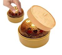 Dumpling Squishies, Glitter Dumpling Mystery Box, Colorful Dumplings Stress Balls Fidget Sensory Toy, Easter Basket Stuffers, Stocking Stuffers with Food Steamer (Clear Gold)