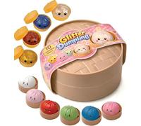 Dumpling Squishies, Glitter Dumpling Toy, Colorful Dumplings Stress Relife Toy, Stuffers with Food Steamer Desk Toys (1 Pack-Random Color)