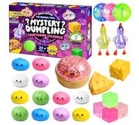 Dumpling Squishies Mystery Countdown Calendar 2026, Mystery Squishy Box with 24 PCS Random Surprise Bao Dumpling Toys, Stress Relief Sensory, Office Desk Decor, Birthday Gifts