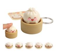 Dumpling Squishies,Rainbow Dumplings Mystery Box with Clicker KeyChain,Colorful Dumpling Stress Balls Fidget Sensory Toy for Adults & Teen, Desk,Classroom & Party Favors