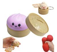 Dumpling Squishies,Rainbow Dumplings Mystery Box with Clicker KeyChain,Colorful Dumpling Stress Balls Fidget Sensory Toy for Adults & Teen, Desk,Classroom & Party Favors