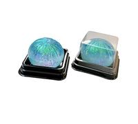 Dumpling Squishies Toy, Giant Glitter Dumpling, Colorful Dumplings Stress Balls Fidget Sensory Toy,Squeeze Dough Ball Stress Relief Hand Toys with Food Steamer Stretchy Desk Toys (Blue_2"X2")