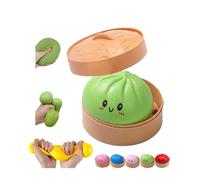 Dumpling Squishies Toy,Giant Glitter Dumpling,Mystery Jumbo DumplingSquish y,Colorful Dumplings Sensory Stress Balls,Soft Squeeze Dough Stress Relief Toy w/ Food Steamer,for Easter Basket Stuffers