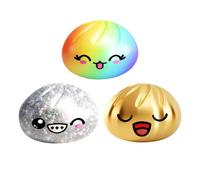Dumpling Squishies Toy Mystery Box, Giant Glitter Dumpling, Colorful Dumplings Stress Balls Fidget Sensory Toy,Squeeze Dough Ball Stress Relief Hand Toys Food Steamer Stretchy Toys (3pcs-All)