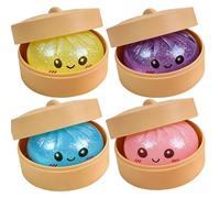 Dumpling Squishy, 4 Pcs Giant Mystery Dumplings Squishy Toys, Glitter Dumpling Squishy Sensory Fidget Toys for Anxiety Relief, Cute Squishies Dumplings Stress Balls for Adults Kids