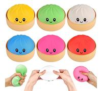 Dumpling Squishy, 6Pcs Squishy Dumpling Toy, Mystery Dumplings Squishy Fidget Toys Stress Relief, Cute Squishies Dumplings Stress Balls for Adults Kids Autism
