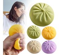 Dumpling Squishy,Bao Bun Squeeze Toy Dumpling Stress Balls,Bao Bun Stress Relief Fidget Toy Ball,Pinch Toys for Anxiety Relief Kids and Adults Relief Squeeze Rebound Sensory Toys (Green)
